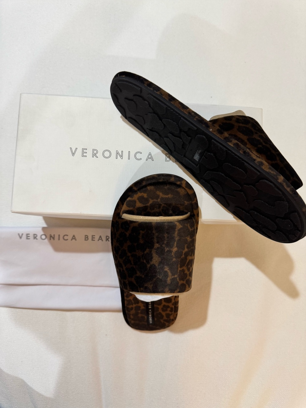 Veronica Beard Leopard-Print Slide Sandals - Black & Brown